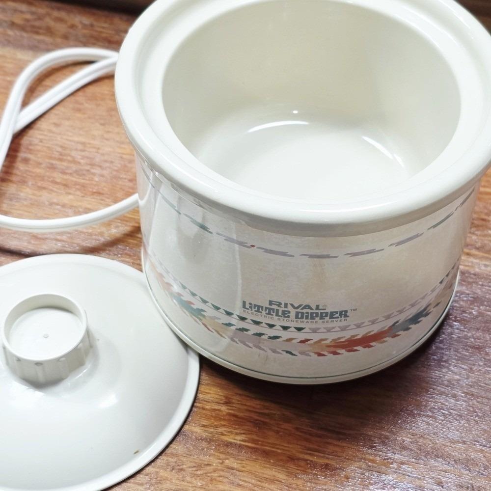 Vintage Rival Little Dipper Mini Crock Pot #3204 Lid Southwest Aztec Design - Picture 3 of 5
